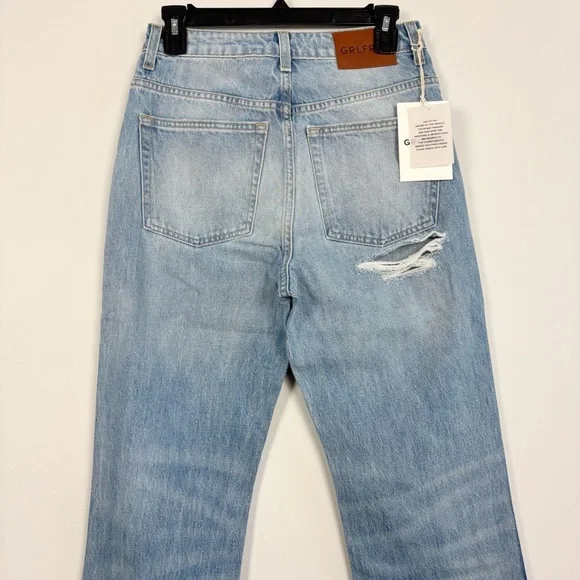 GRLFRND Sara Super High Rise Straight Jeans in La Brea Ave Size 27 Straight Leg